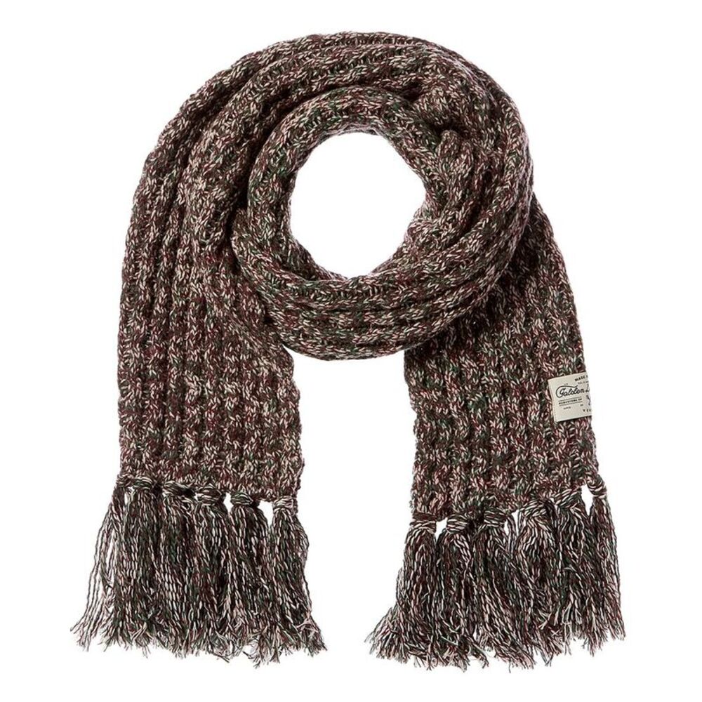 Golden Goose Ribbed Knit Wool-Blend Scarf, Brown